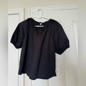 Black blouse with slight puff sleeve size small